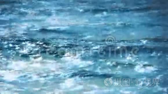 蓝色漂白海岸波浪视频