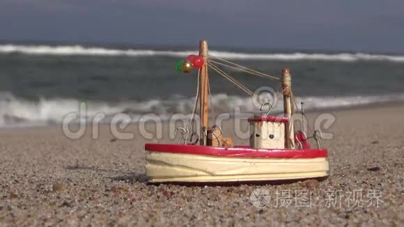 沙滩沙滩木船模型玩具视频