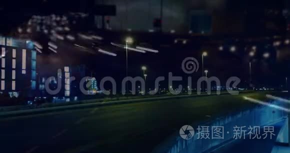夜间城市道路交通视频