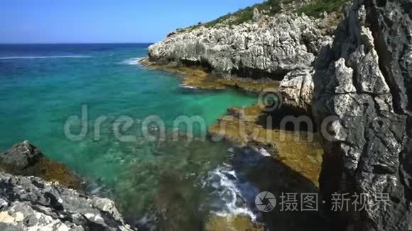希腊基法洛尼亚岛海滩和地貌