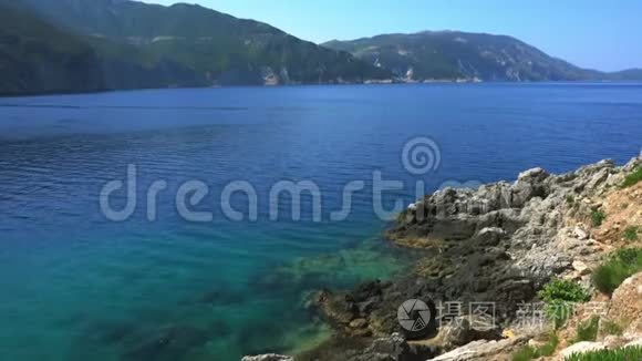 希腊基法洛尼亚岛海滩和地貌视频