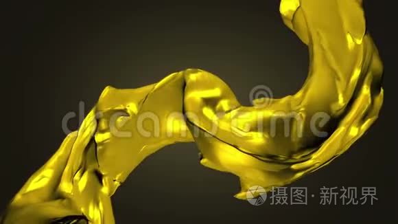 黄金简介数字背景摘要。 动画背景金波带光通过..