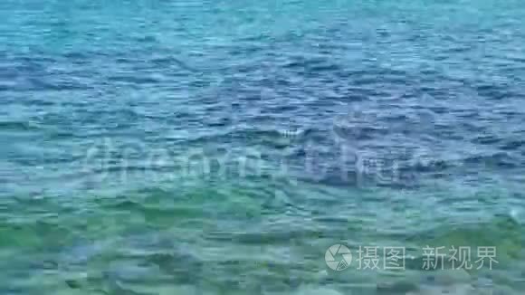 蓝色海水和海浪的纹理视频