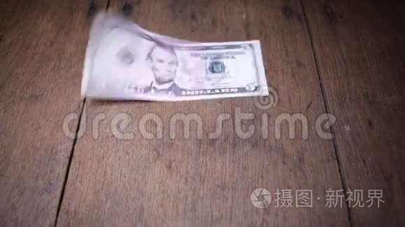 美国货币一美元通过放大镜视频