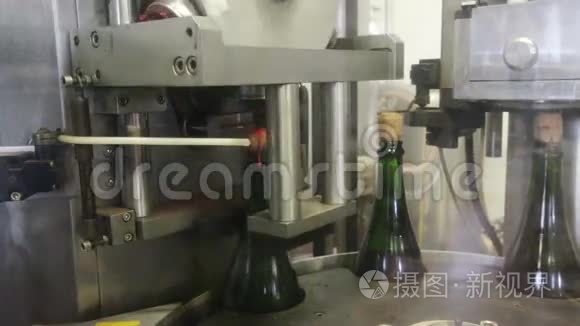 工业生产用香槟酒瓶视频