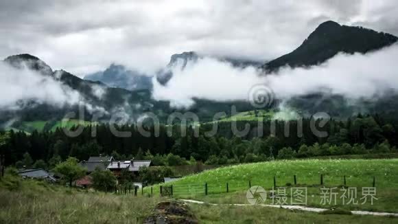 奥地利的雾山莫拉克时间流逝视频