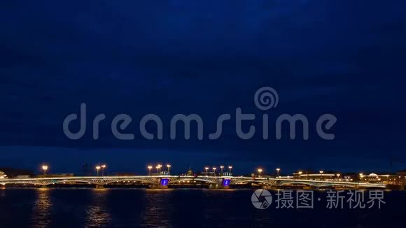 圣彼得堡开宫桥之夜视频
