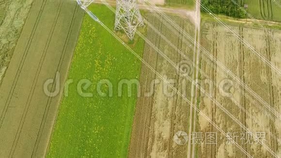 电塔的空中视野视频