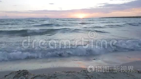 夕阳西下的大海视频