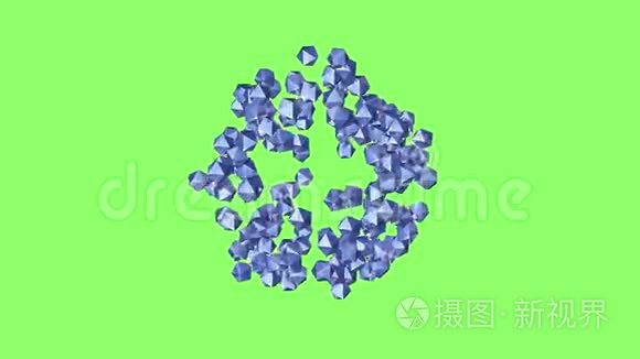 蓝色多角水晶爆炸动画背景新质量通用运动动态动画彩色欢乐短视频
