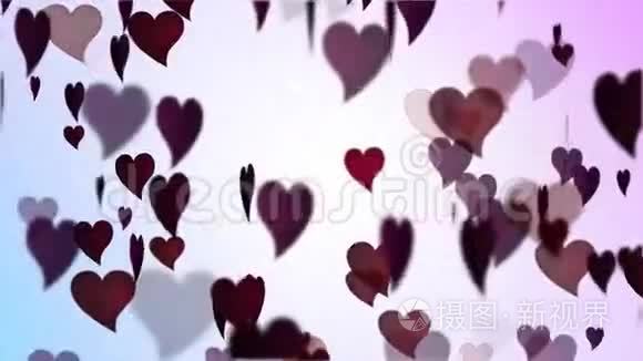 情人节的多彩的心视频