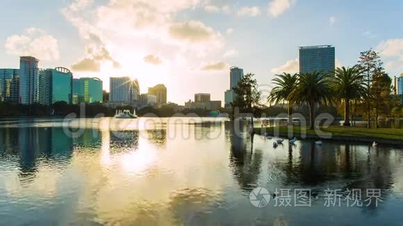 奥兰多市中心，尤拉湖和公园