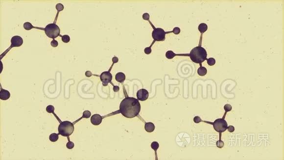 模型分子的动画旋转视频