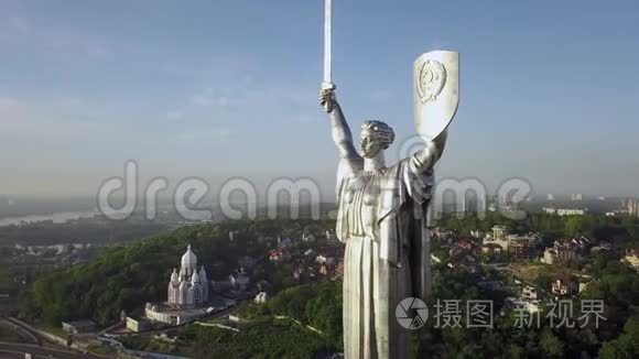 乌克兰基辅祖国纪念碑Drone视频