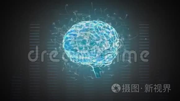 大脑和数字棒的数字组合视频