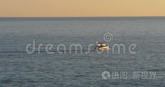 日落光地中海乘船4k西班牙