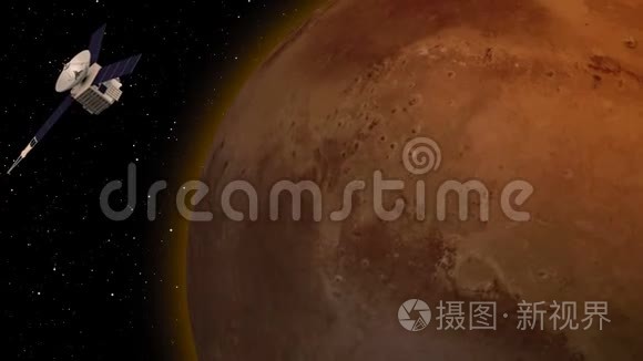 环绕火星大气层的卫星视频