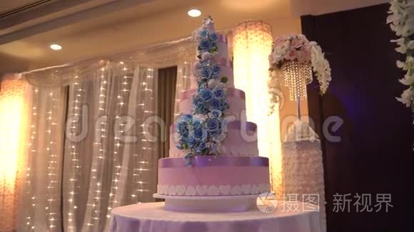 酒店内部婚礼蛋糕景观视频