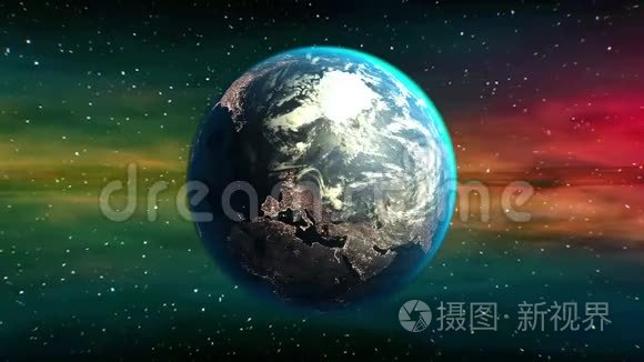 地球上的太空星云背景视频