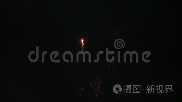 在夜空中用烟火庆祝新年前夜视频