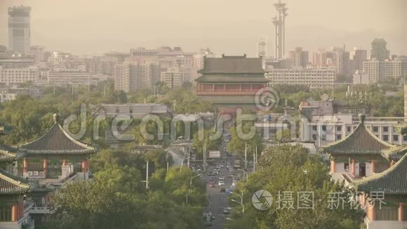 北京城市景观全景传统民居.