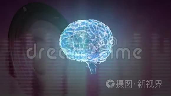 大脑和数字棒的数字组合视频