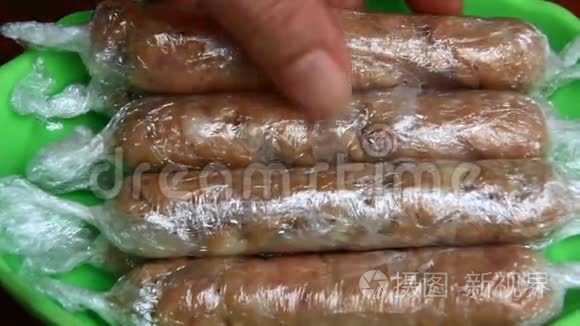 亚洲猪肉和米粉的传统菜肴视频