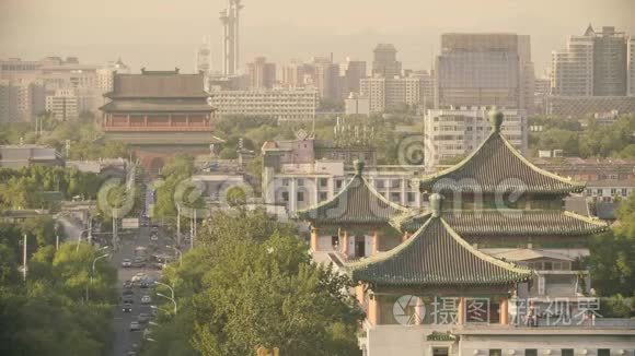 北京城市景观全景传统民居.