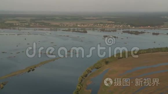 泉河洪水景观鸟瞰.