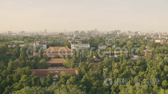 北京城市景观全景传统民居.