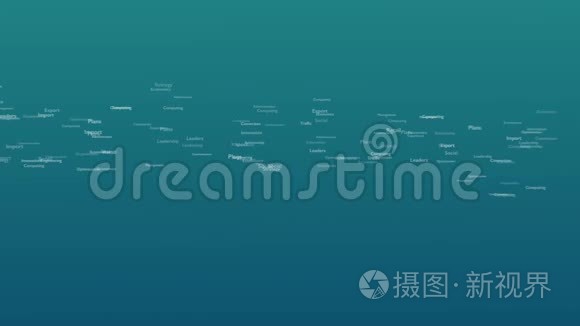 浅蓝色背景，主题词，涉及营销。 粗体字出现在连接的概念词中