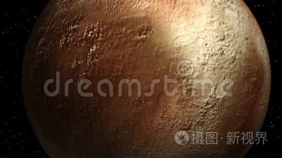 冥王星背景上的虚构卫星视频
