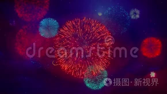 星星图标符号上五颜六色的烟花颗粒。