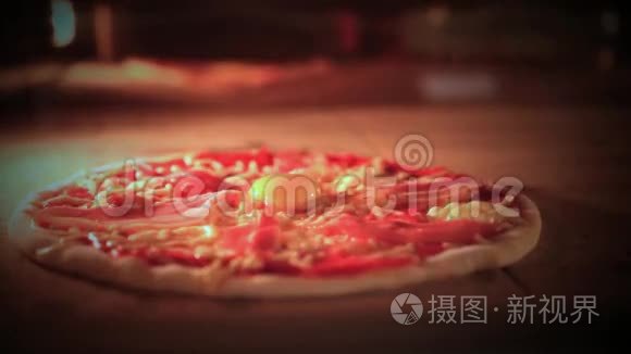 意大利披萨烘焙的时间推移速度视频