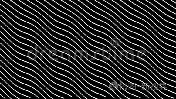 动态波浪运动中曲线的动画抽象视频