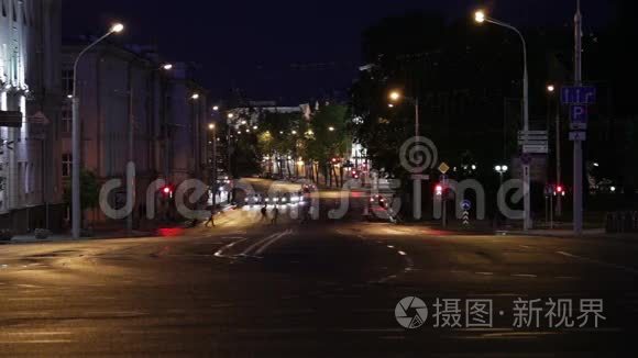 夜间城市交通视频