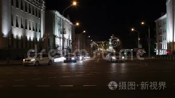 夜间城市交通视频