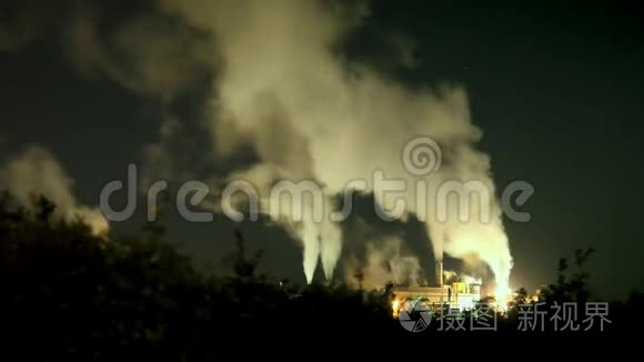工业大厦与烟雾视频