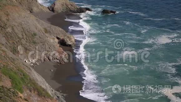 太平洋的黑色海滩视频