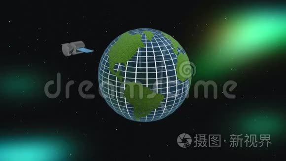 旋转地球仪和卫星视频