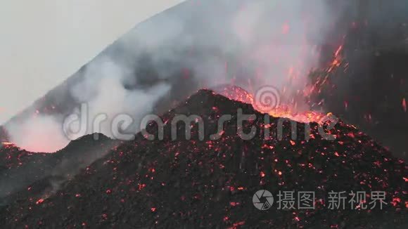 美丽的火山爆发视频