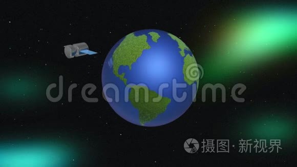 旋转地球仪和卫星视频