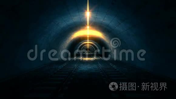 高速穿越火车神秘隧道。 可循环使用