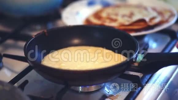 煎饼烹饪生活方式自制食物盘视频