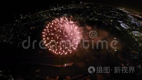 烟花7月4日幻影空中视频