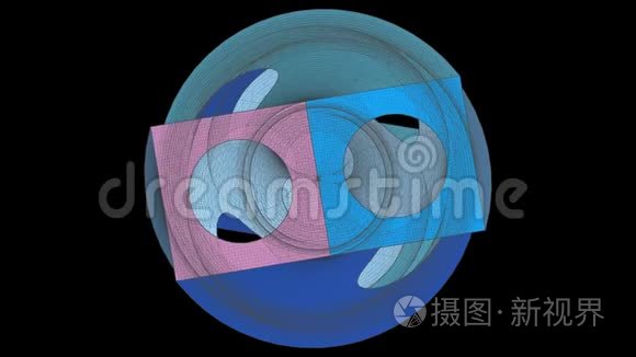 线框抽象混合相机形状演变循环视频