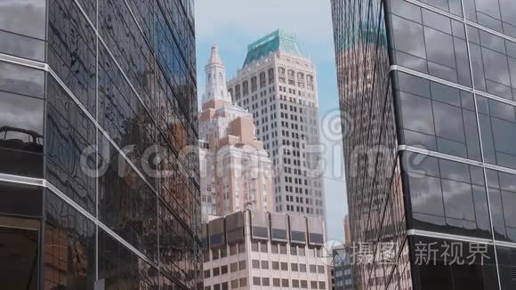 塔尔萨市中心的现代办公大楼视频