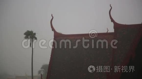 柬埔寨金边季风雨后的洪水视频