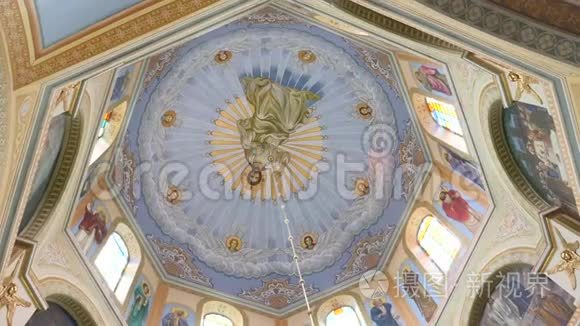 东正教教堂天花板的装饰视频