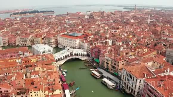 美丽的鸟瞰威尼斯，意大利。